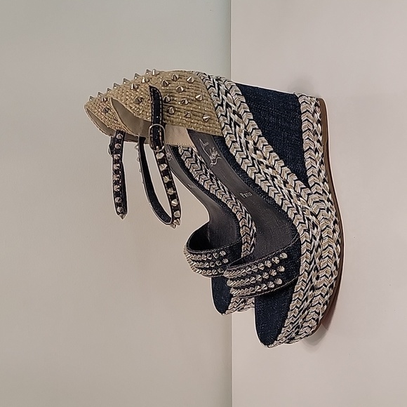 Christian Louboutin Madmonica 120 Denim Platform Wedges - Picture 8 of 14